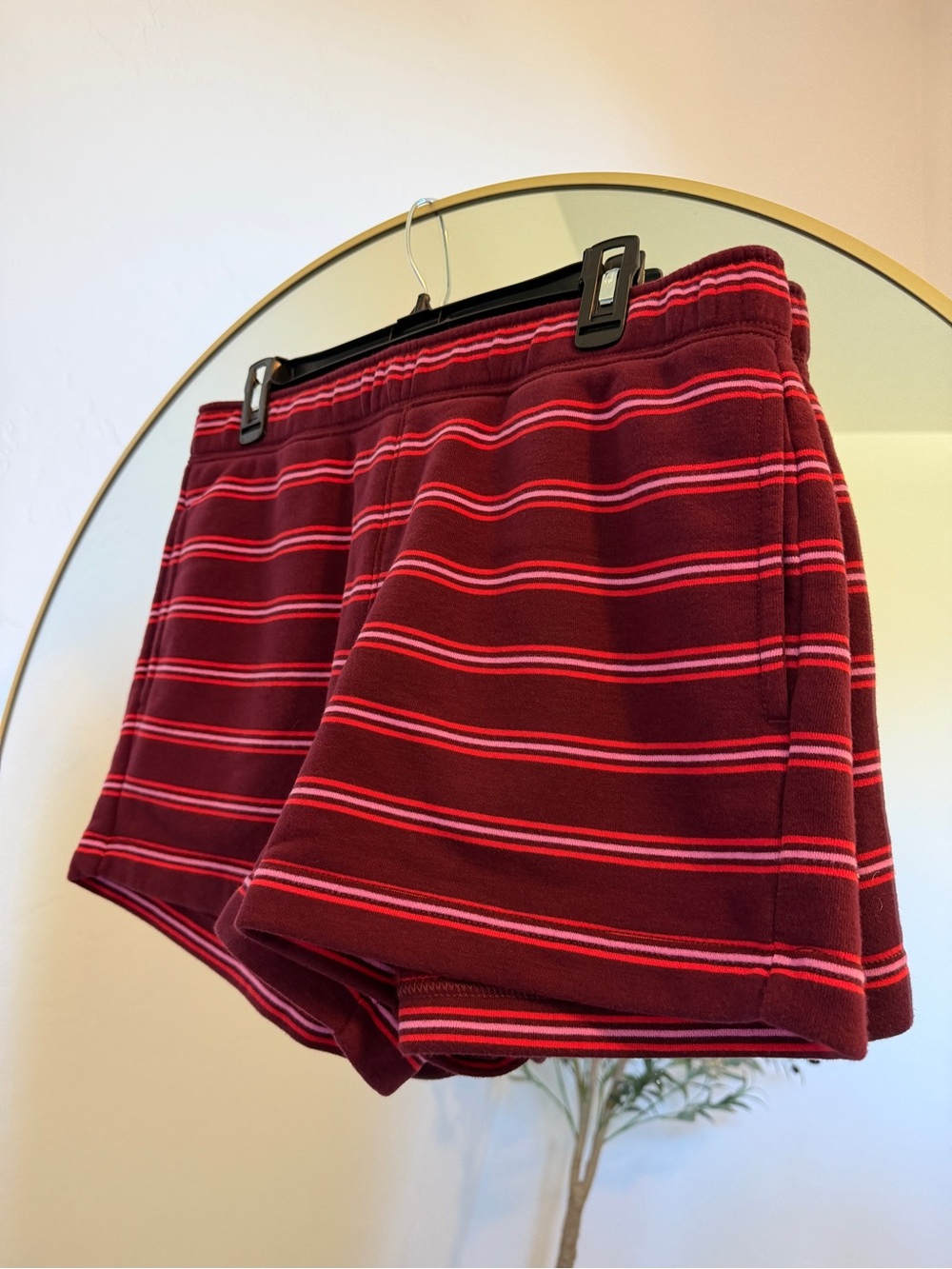 American Eagle Outfitters Burgundy Stripped Shorts